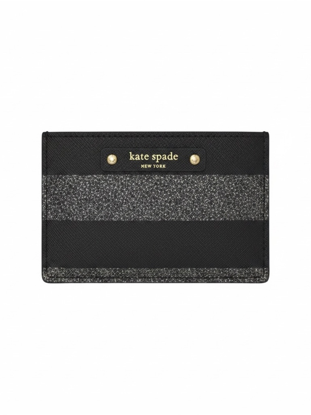 Kate Spade Haven‎ Lane Graham Card Case Black Glitter Stripe